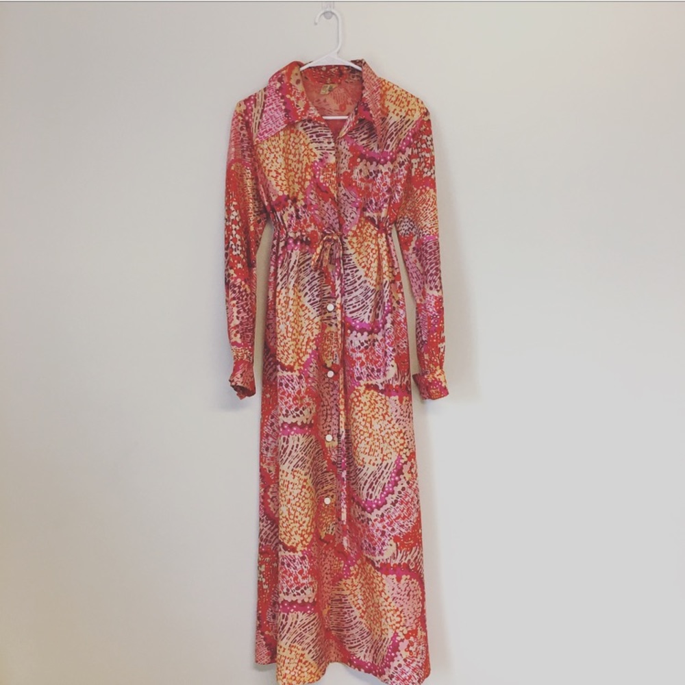 Vintage 60's Megan Draper Floral Maxi Dress